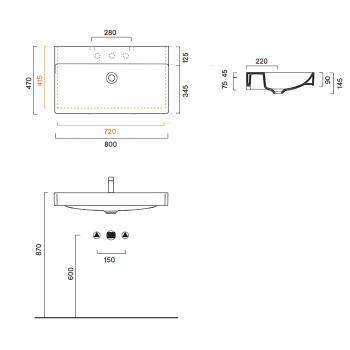 Раковина Catalano Green 80x47, с 1 отв, белый глянцевый 420801001