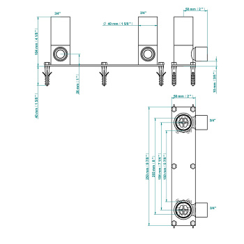 Встраиваемая часть напольного смесителя для ванны THG General Items G00-A00-13800A