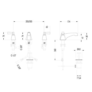 Смеситель для раковины Devon&Devon Vip Time 3VPTIME200CRNE хром