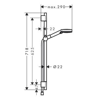 Душевой гарнитур, Hansgrohe, Vernis Blend, Vario EcoSmart, 100, цвет-черный матовый