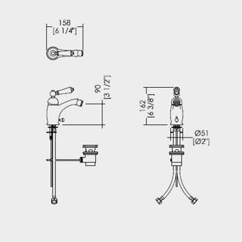 Смеситель для биде Devon&Devon Dandy на 1 отв. ручка белая хром MARF57CR