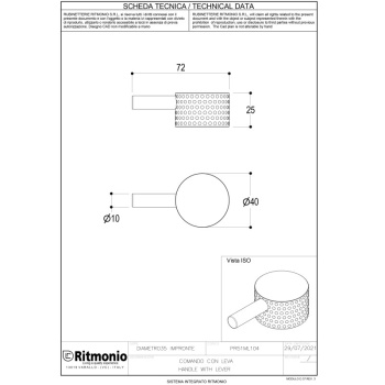 Ручка для смесителя Ritmonio Diametro35 Impronte хром PR51ML104CRL