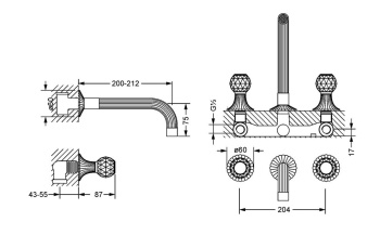 Смеситель для раковины Jorger Cronos Crystal 637.30.360.000 хром