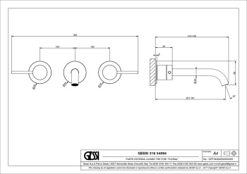 Смеситель для раковины Gessi 54094.708 медь