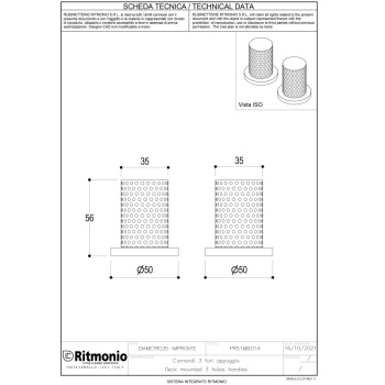 Ручка для смесителя Ritmonio Diametro35 Impronte на три отверстия хром PR51MB014CRL