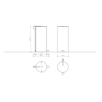 Ведро Decor Walther Bin 3 14.5xh33.5 с педалью и крышкой, белый матовый 612750