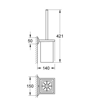 Туалетный ёршик GROHE Allure Brilliant настенный, в комплекте, хром 40500000