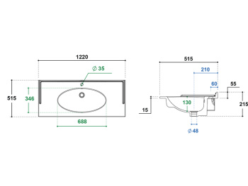 Раковина на тумбу Berloni Bagno SUITE VINTAGE LAVQAVINCXR58 190