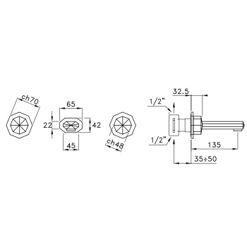 Встраиваемый смеситель для ванны Stella Firenze 3250TR, хром FI 01302 CR00