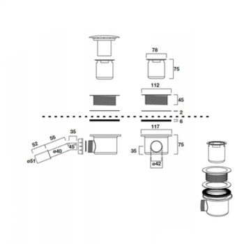 Сифон для поддона Kerasan Retro хром диаметр 90 905601