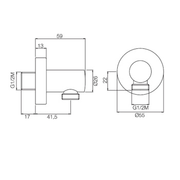 Подвод воды Fima Carlo Frattini Wellness 1/2, золото F2172OR