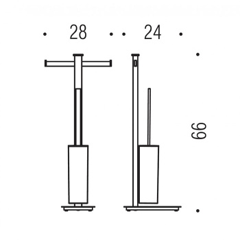 Стойка с аксессуарами Colombo Units 83см туалетный ёршик, Держатель для туалетной бумаги., хром B9108.CR