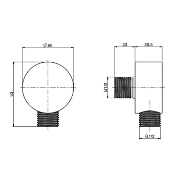 Подвод воды Fima Carlo Frattini Spillo Steel 1/2, INOX F2954INOX