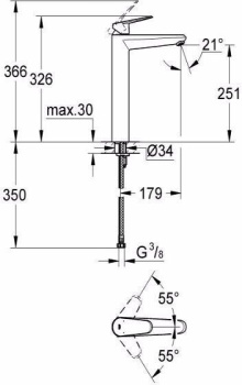 Cмеситель для раковины Grohe Eurodisc Cosmopolitan 23432000 хром