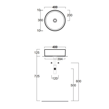 Раковина круглая накладнаясм Simas Folio FO01bi белый