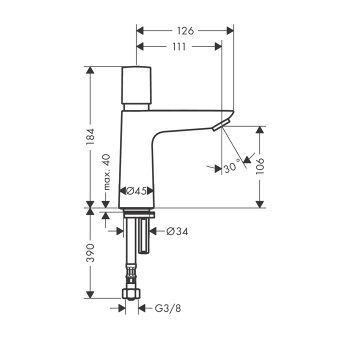 Смеситель для раковины Hansgrohe Talis E Self-cl 71719000 хром