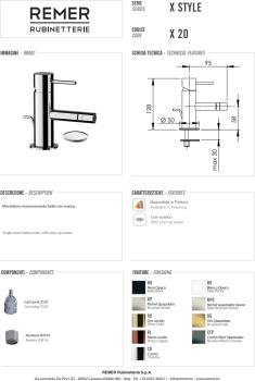 Смеситель для биде Remer X-style   сталь X20XV