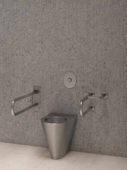 Поручень полукруглый неподвижный с тремя точками опоры 600 мм матовый правый Nofer 15048.S