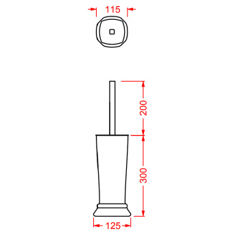 Ершик напольный с керамической колбой Artceram Civitas 10х50 cм, серый/хром CIC004 34