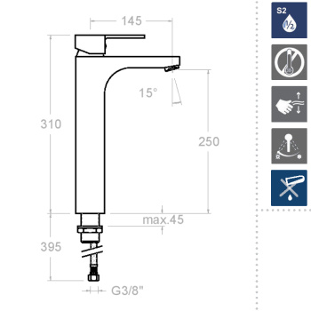 Смеситель для раковины Ramonsoler RS-Q чаши 9310