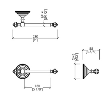 Держатель туалетной бумаги Devon&Devon Gemstone 230мм никель блестящий GEM711NK