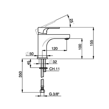 Смеситель для раковины Cisal Alma A300050021 хром