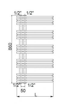 Электрические полотенцесушители CEA EQUILIBRIO EQB53KDS = TRS01+SEL01(x2шт.)+SEL02+BOT03 - BLACK DIA