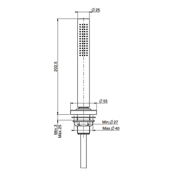 Ручной душ Fima Carlo Frattini Set Doccia на борт ванны, на 1 отверстие, чёрный матовый F2136NS