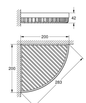Полочка-решетка, GROHE Selection Cube, хром, 40809000