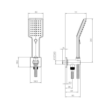 Bossini Aqua Life Гигиенический душ с держателем и шлангом 150см., цвет: хром CB4007.030