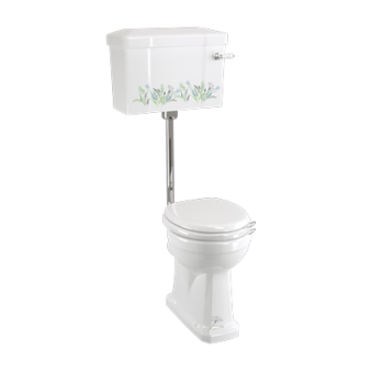 Напольный унитаз Burlington Bespoke/floral P2 MEAD зеленый