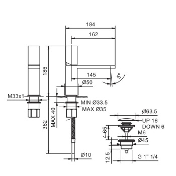 Смеситель для раковины Fantini Milano 31 93 3003F сталь