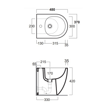 Напольное биде Simas Vignoni VI27bi*1 белый