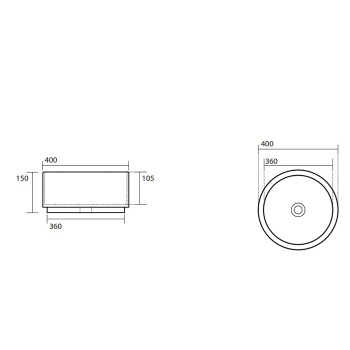 Раковина накладная круглая Kerasan Oke 40хH15, bruno matte 554188