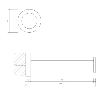 Держатель запасного рулона настенный Decor Walther Basic ERH черный матовый 530360