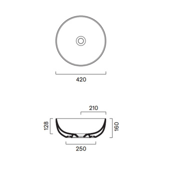 Раковина Catalano Sfera 42 h16 накладная, без отв, Комплектa Satinato 523430031