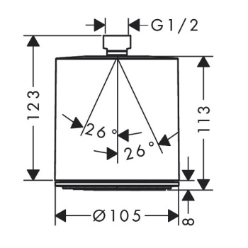 Верхний душ, Hansgrohe, Pulsify, 105, цвет-белый матовый