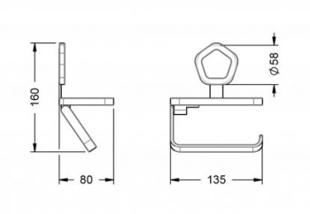 Держатель для туалетной бумаги Jorger Shado 635.00.014.040-51 благородная латунь/белая бирюза