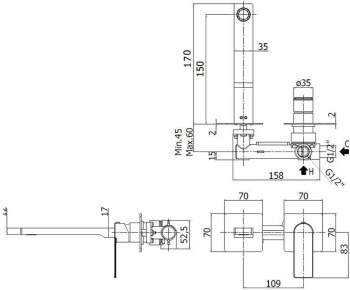 Смеситель для раковины Paffoni Tango TA104ST70 хром