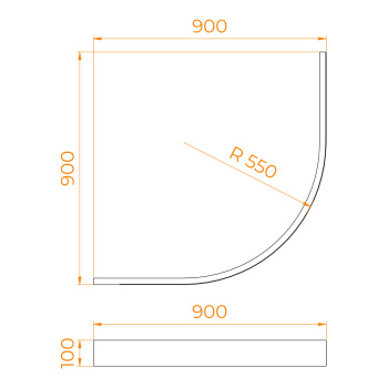 Экран для душевого поддона RGW GWS NG-31 1000x1000 03231400-30