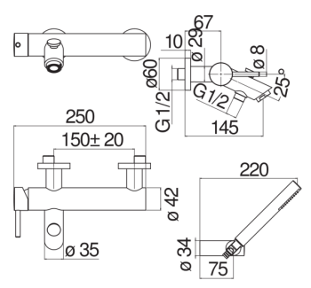 Смеситель для ванны Nobili Live LV00110WM белый