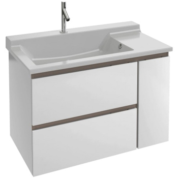 Тумба под раковину Jacob Delafon Soprano 96 EB1331-N08-N18 подвесная Белый глянцевый Базальт матовый