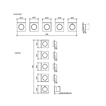 Термостатический смеситель с Almar 4 кнопками-ручками, copper brushed pvd E180490.CO