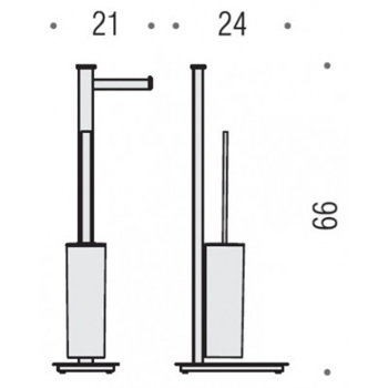 Напольная стойка с держателем туалетной бумаги и ершом Colombo Units DX, черный матовый B9107D.NM