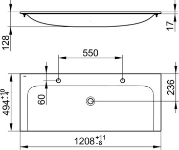 Накладная раковина Keuco Plan 120 32980311202
