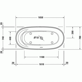 Ванна из искусственного камня Duravit Cape Cod 165x78 700459000000000