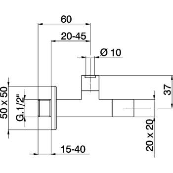 Угловой вентиль Cisal Components 1/2 , хром ZA00291021 Акция
