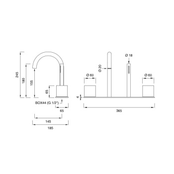 Смеситель для ванны CЕА Design Opus OPS 64 S сталь
