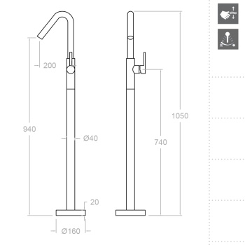 Смеситель для раковины Ramonsoler Drako напольный 337602S