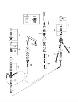 Смеситель однорычажный для ванны на 4 отверстия, GROHE Lineare New, хром, 19577001